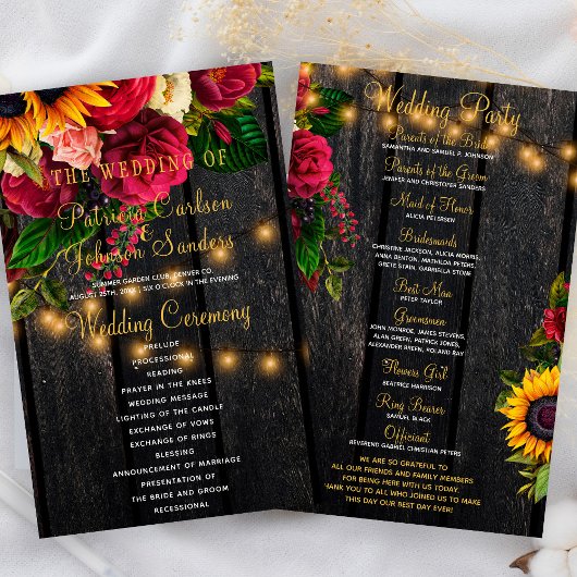 フローラ素朴な木材金ゴールド結婚灯の儀式