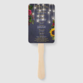 フローラ素朴な海軍の白結婚灯式 ハンドファン (裏面)