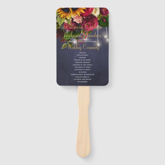 フローラ素朴な海軍の白結婚灯式 ハンドファン (正面)