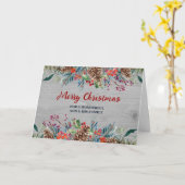 フローラ素朴の息子と家族メリークリスマス カード (黄色い花)