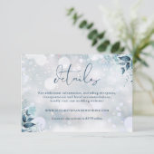 フローラ素朴の雪の結晶の冬の結婚式詳細 エンクロージャーカード (スタンド正面)