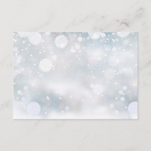 フローラ素朴の雪の結晶の冬の結婚式詳細 エンクロージャーカード (裏面)