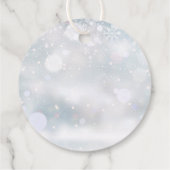 フローラ素朴の雪片の冬の結婚式 フェイバータグ (裏面)