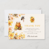 フローラ素朴は彼女の蜂蜜のブライダルを見つけた サンキューカード (正面)