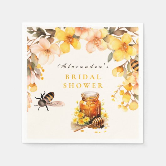 フローラ素朴は彼女の蜂蜜のブライダルを見つけた スタンダードカクテルナプキン (正面)