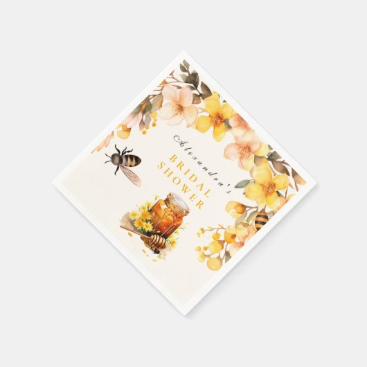 フローラ素朴は彼女の蜂蜜のブライダルを見つけた スタンダードカクテルナプキン (角)