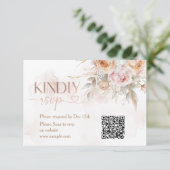 フローラ素朴は彼女のonederful誕生日RSVP QR サンキューカード (スタンド正面)