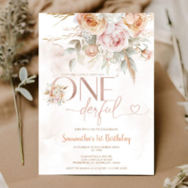 フローラ素朴は彼女はOnederful 1歳の誕生日ではない 招待状