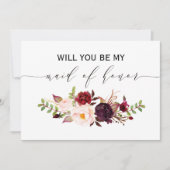 フローラ素朴は私のメイド・オブ・オーナー（花嫁付き添い人）の両面 招待状 (正面)