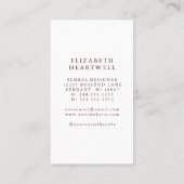 フローラ素朴ひまわりバーガンディーモノグラム 名刺 (裏面)