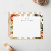 フローラ素朴ひまわりパーソナライズされた文具 ノートカード (正面/裏面インサイチュ)