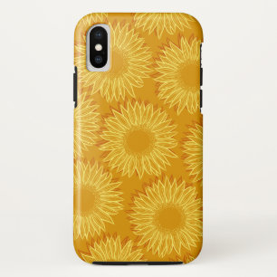 フローラ素朴ひまわりライトハンド引き iPhone XSケース