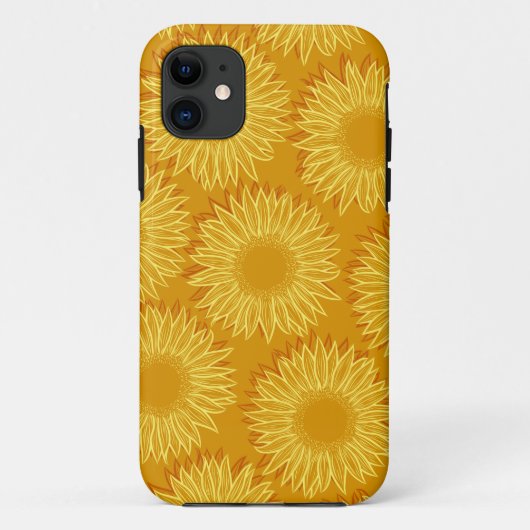 フローラ素朴ひまわりライトハンド引き Case-Mate iPhoneケース (裏面)