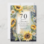 フローラ素朴ひまわり台本70th誕生日パーティー 招待状 (正面)