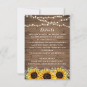 フローラ素朴ひまわり木ひもライト詳細 招待状 (正面)