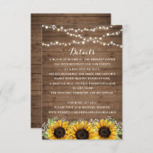 フローラ素朴ひまわり木ひもライト詳細 招待状 (正面/裏面)