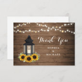 フローラ素朴ひまわり灯木弦灯 サンキューカード (正面/裏面)