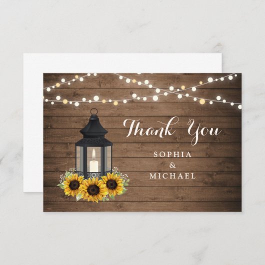 フローラ素朴ひまわり灯木弦灯 サンキューカード (正面/裏面)
