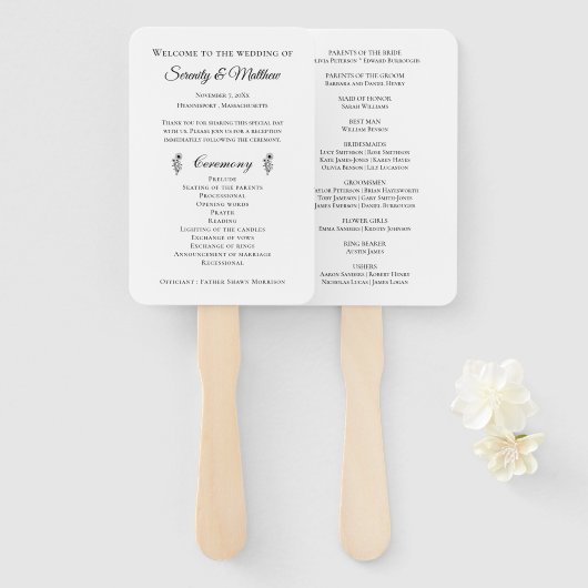 フローラ素朴ひまわり結婚式 プログラムファン ハンドファン (正面&裏面)