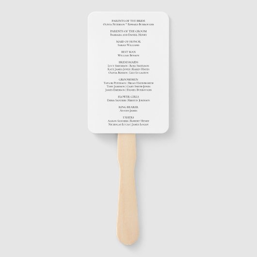 フローラ素朴ひまわり結婚式 プログラムファン ハンドファン (裏面)