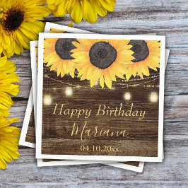 フローラ素朴ひまわり誕生日パーティー スタンダードカクテルナプキン