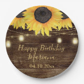 フローラ素朴ひまわり誕生日パーティー ペーパープレート (正面)