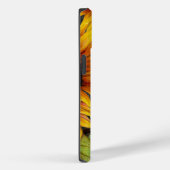 フローラ素朴ひまわり黄色いバーンドウッドモノグラム Case-Mate iPhoneケース (裏面 / 右)