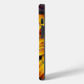 フローラ素朴ひまわり黄色いバーンドウッドモノグラム Case-Mate iPhoneケース (裏面 / 左)