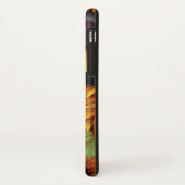 フローラ素朴ひまわり黄色いバーンドウッドモノグラム Case-Mate iPhoneケース (裏面/左)