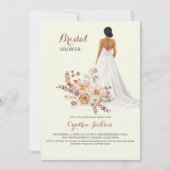 フローラ素朴アフリカンアメリカンブライドブライダルシャワー 招待状 (正面)