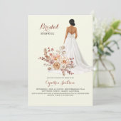 フローラ素朴アフリカンアメリカンブライドブライダルシャワー 招待状 (スタンド正面)