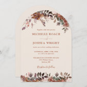 フローラ素朴アーチモノグラムオータム秋の結婚式 招待状 (正面/裏面)