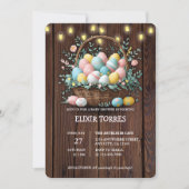 フローラ素朴イースターエッグベイビーシャワー 招待状 (正面)