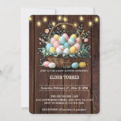 フローラ素朴イースターエッグベイビーシャワー 招待状 (正面)