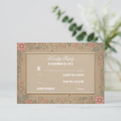 フローラ素朴ウェディングRSVPカード 出欠カード (スタンド正面)