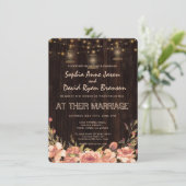 フローラ素朴ウッドオールドランタン結婚式の招待 招待状 (スタンド正面)