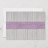 フローラ素朴ウッドガールパープルベビーシャワー 招待状 (裏面)