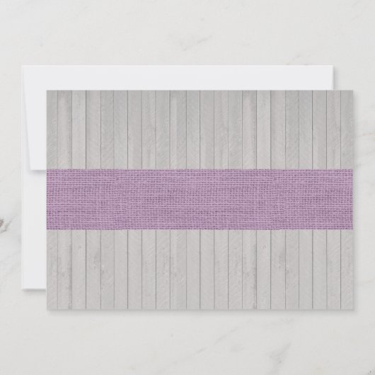 フローラ素朴ウッドガールパープルベビーシャワー 招待状 (裏面)