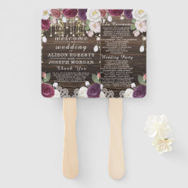 フローラ素朴ウッドストリングライト結婚式 プログラム ハンドファン