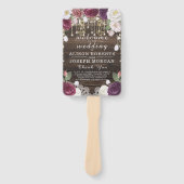 フローラ素朴ウッドストリングライト結婚式 プログラム ハンドファン (正面)