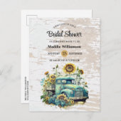 フローラ素朴ウッドブライダルシャワー招待 ポストカード (正面/裏面)