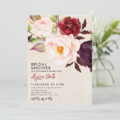 フローラ素朴ウッドマルサラブルゴーニュブライダルシャワー 招待状 (スタンド正面)