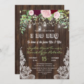 フローラ素朴ウッドメイスンジャールライトBBQをする 招待状 (正面/裏面)