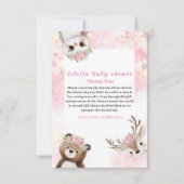 フローラ素朴ウッドランドベビーガールサンキューカード サンキューカード (正面)