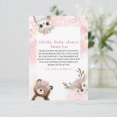 フローラ素朴ウッドランドベビーガールサンキューカード サンキューカード (スタンド正面)