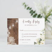 フローラ素朴ウッドレースストリングライツメイソンジャー 招待状 (スタンド正面)