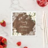 フローラ素朴ウッドレースストリングライツライツメイソンジャース スタンダードカクテルナプキン (インサイチュ)