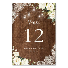 フローラ素朴ウッドレースストリングライツライツメイソンジャース テーブルナンバー