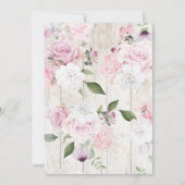 フローラ素朴ウッド金ゴールドピンク結婚式招待状 招待状 (裏面)