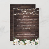 フローラ素朴ウッドMagnolia Stringライト詳細 招待状 (正面/裏面)